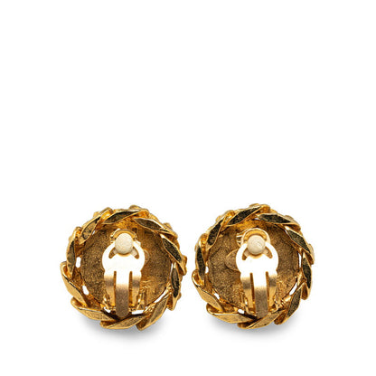Chanel CC Clip On Earrings Metal Earrings in Good condition