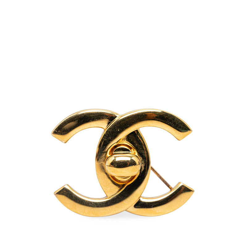 Chanel CC Turnlock Logo Brooch Metal Brooch in Excellent condition