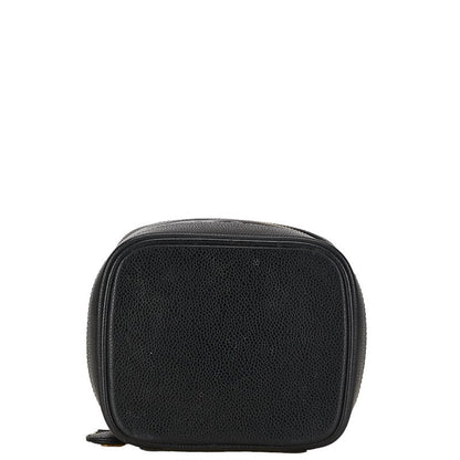 Chanel CC Caviar Vanity Case Leather Handbag in Good condition