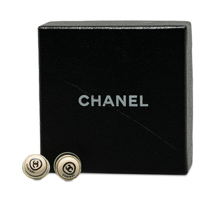 Chanel CC Logo Round Stud Earrings Plastic Earrings in Good condition