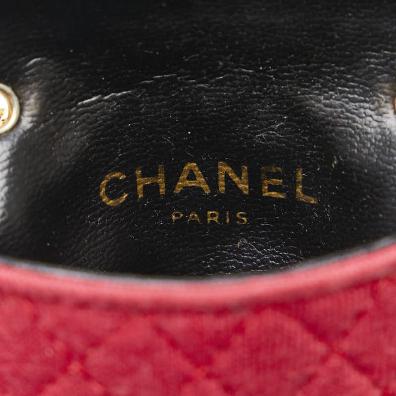 Chanel CC Quilted Cotton Mini Shoulder Bag Cotton Shoulder Bag in Good condition