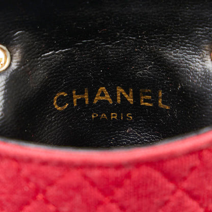 Chanel CC Quilted Cotton Mini Shoulder Bag Cotton Shoulder Bag in Good condition
