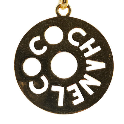 Chanel Round Plate Logo Chain Necklace Metal Necklace in Excellent condition