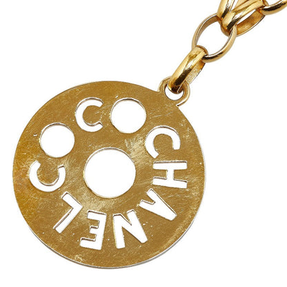 Chanel Round Plate Logo Chain Necklace Metal Necklace in Excellent condition