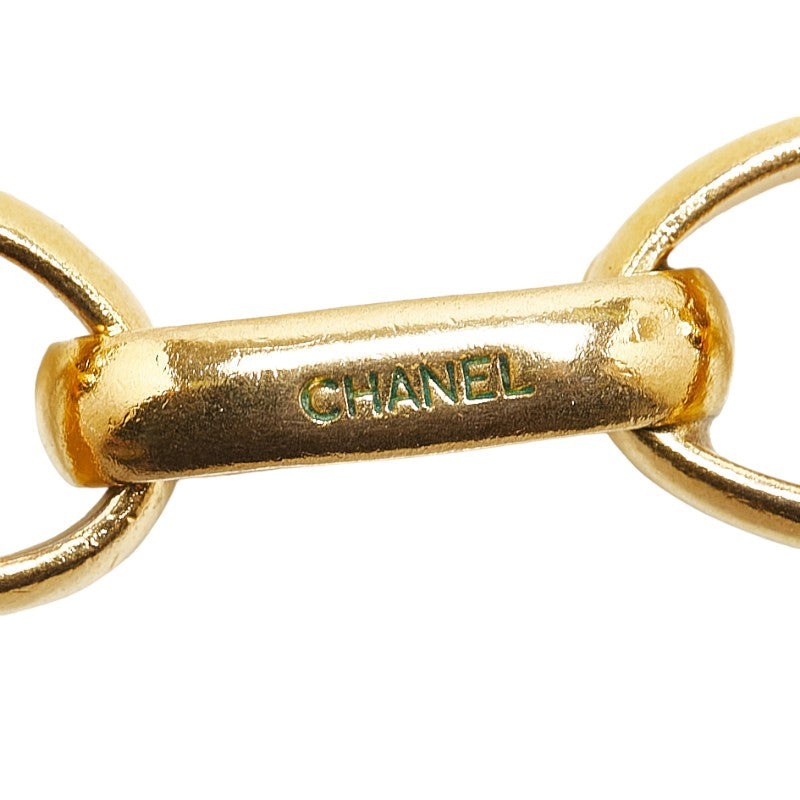 Chanel Round Plate Logo Chain Necklace Metal Necklace in Excellent condition