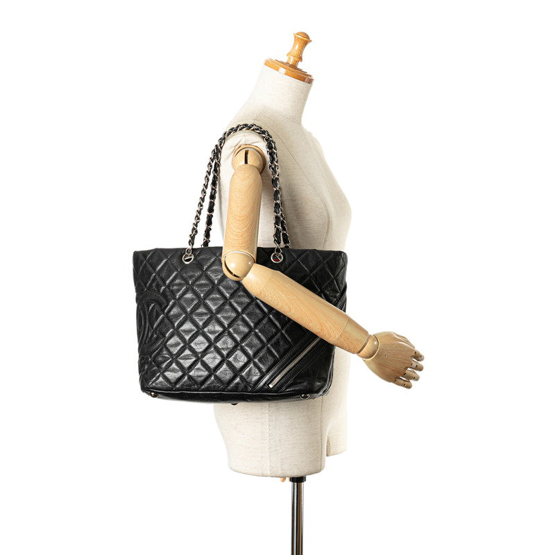 Chanel Coco Mark Cambon Chain Tote Bag Leather Tote Bag in Good condition