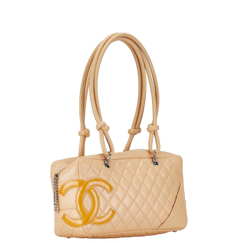 Chanel Cambon Line Handbag Leather Handbag 9049450 in Good condition