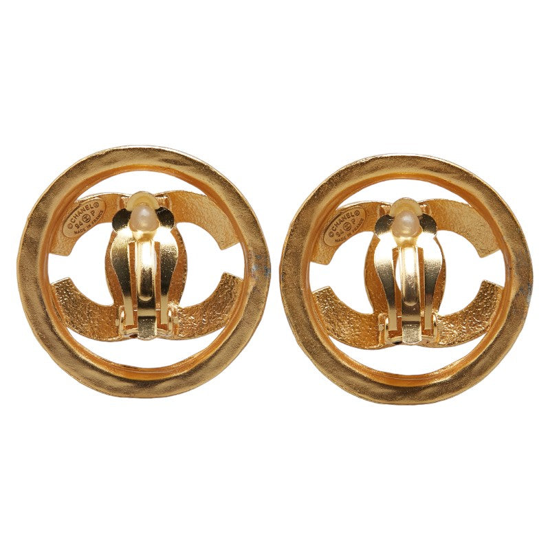 Chanel CC Clip On Earrings Metal Earrings in Good condition