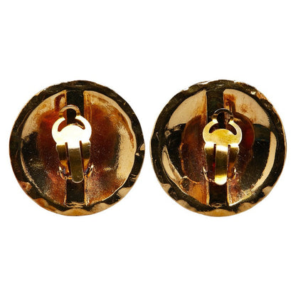 Chanel CC Quilted Clip On Earrings Metal Earrings in Good condition