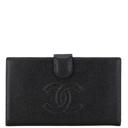 Chanel Coco Mark Caviar Long Wallet