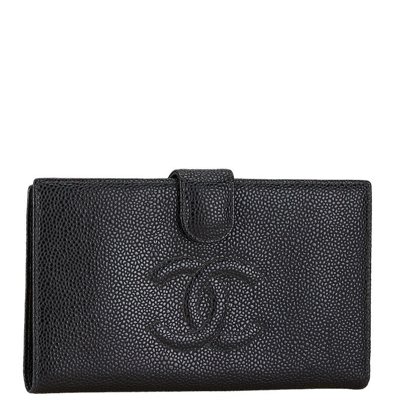 Chanel Coco Mark Caviar Long Wallet