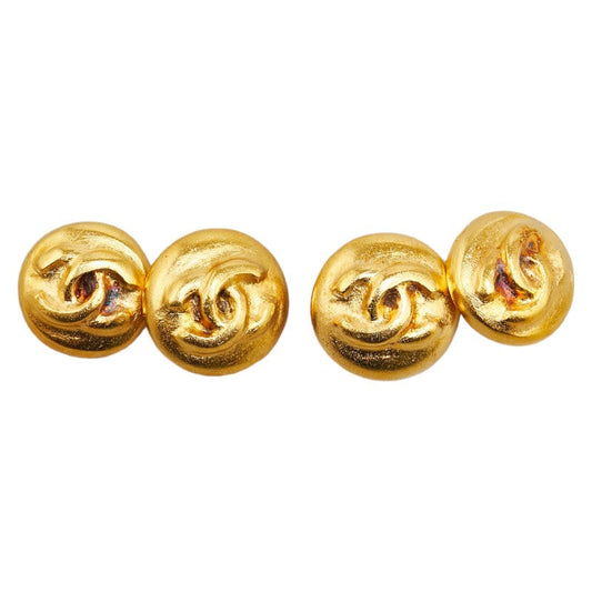 Chanel Coco Mark Round Double Cufflinks