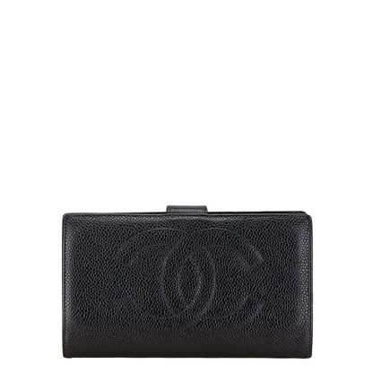 Chanel Coco Mark Caviar Long Wallet