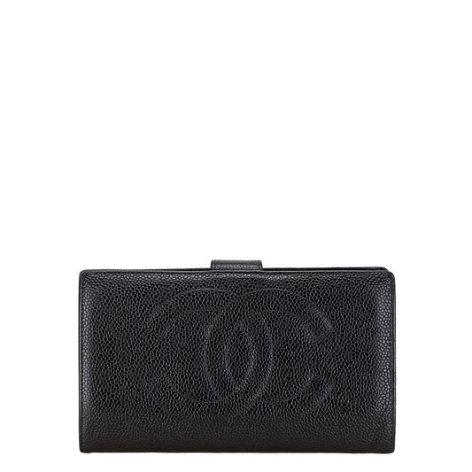 Chanel Coco Mark Caviar Long Wallet