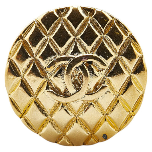 Chanel Gold-Plated Coco Mark Matelasse Brooch