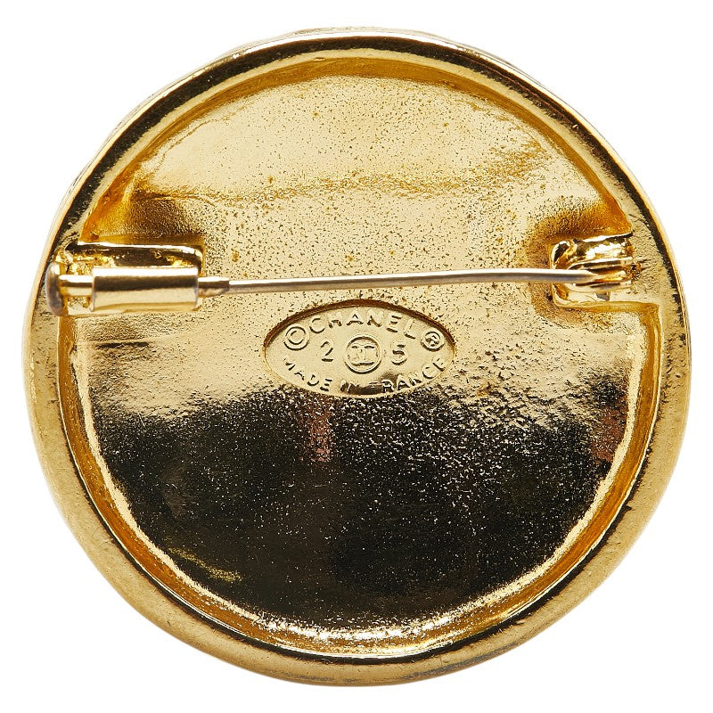 Chanel Gold-Plated Coco Mark Matelasse Brooch