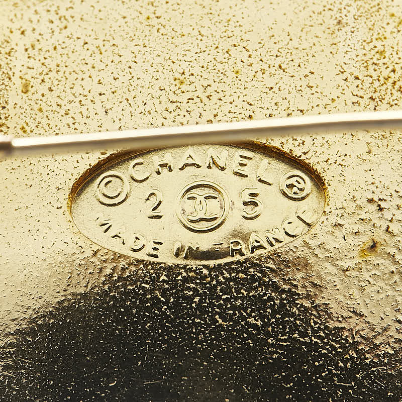 Chanel Gold-Plated Coco Mark Matelasse Brooch