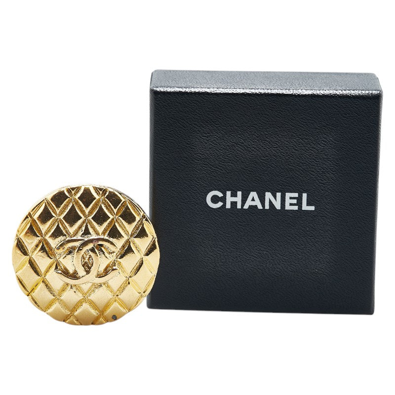 Chanel Gold-Plated Coco Mark Matelasse Brooch