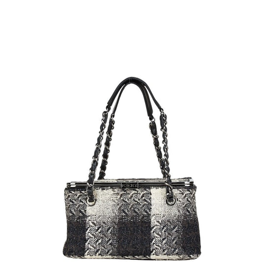 Chanel Vanity Tweed Leather Handbag