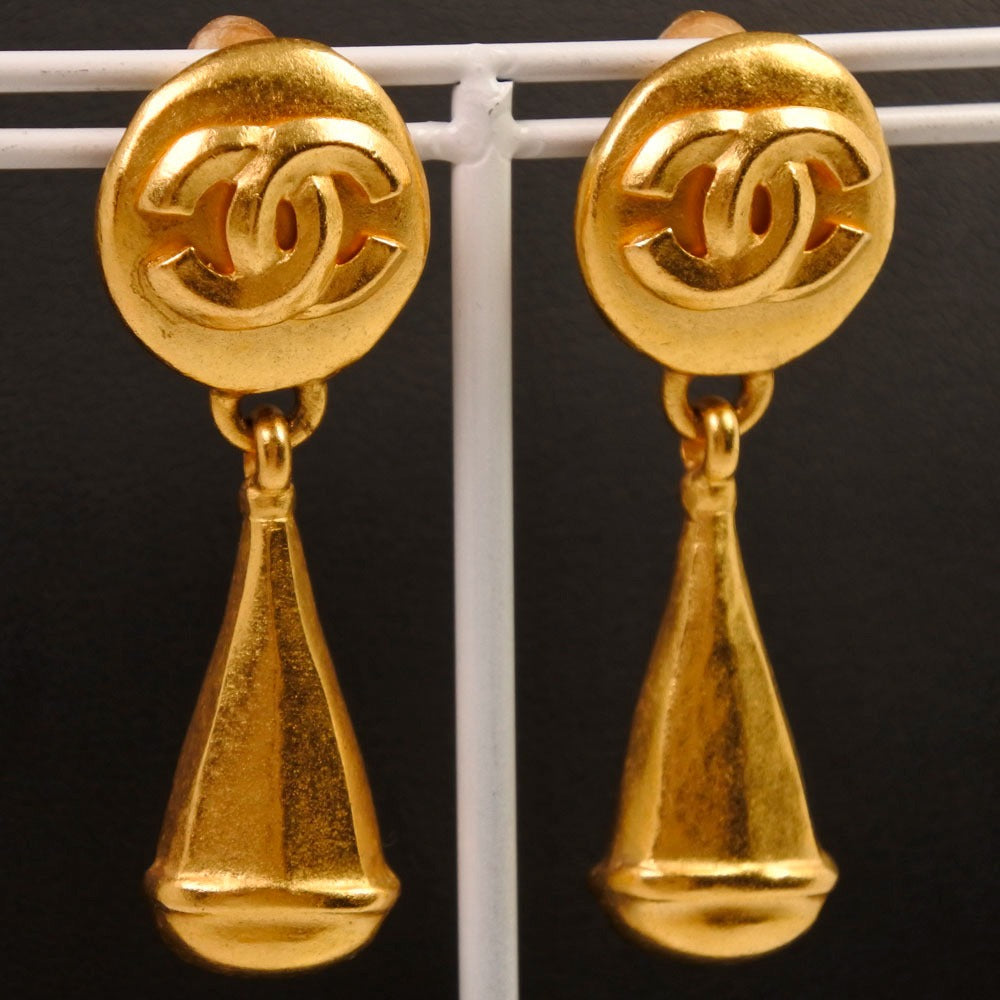 CHANEL Earring Plated Gold gold Swing / COCO Mark Women Used