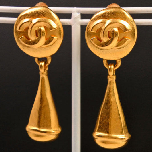 CHANEL Earring Plated Gold gold Swing / COCO Mark Women Used