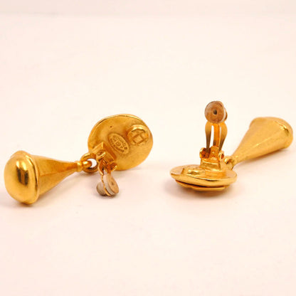 CHANEL Earring Plated Gold gold Swing / COCO Mark Women Used