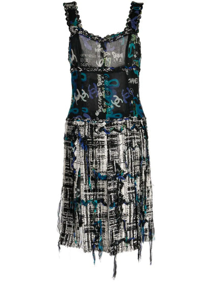 2007 Sleeveless Tweed Midi Dress