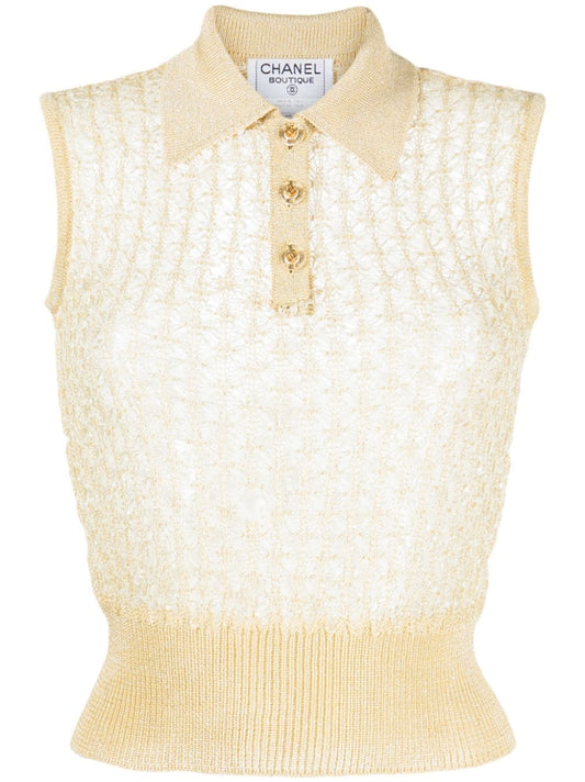 1997 Sheer Gold Knit Top