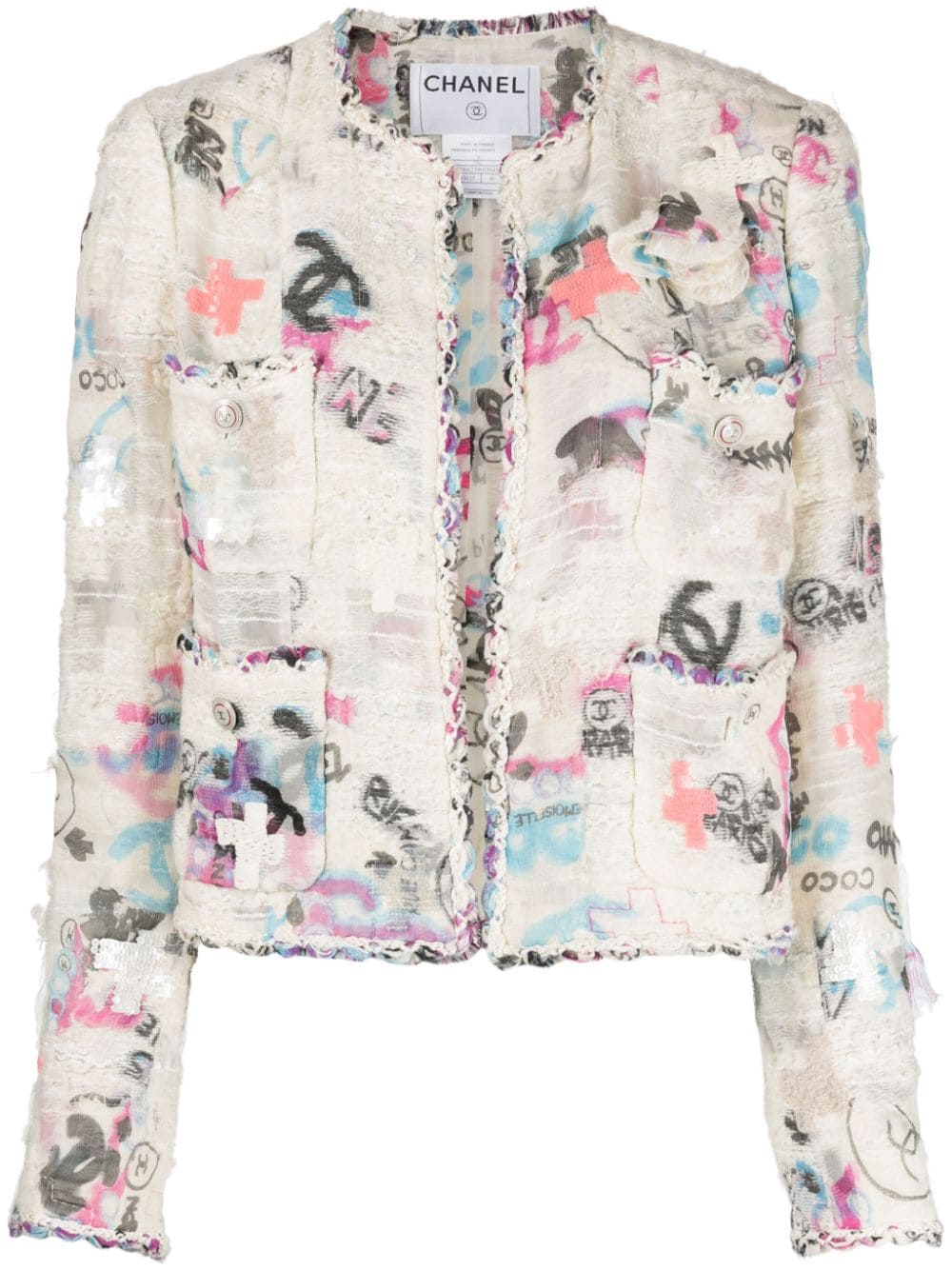 2007 Graffiti Logo Tweed Jacket