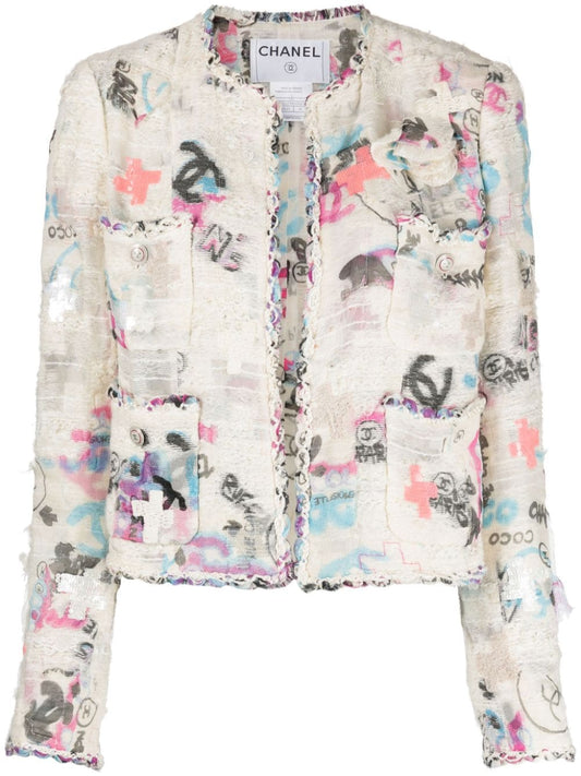 2007 Graffiti Logo Tweed Jacket