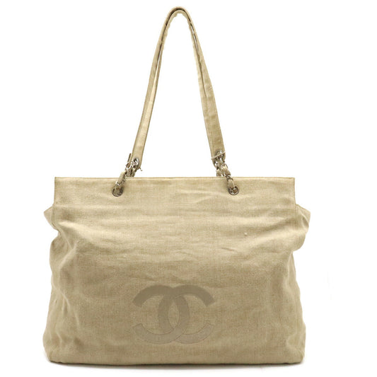 Chanel Linen Coco Mark 2way Tote Bag