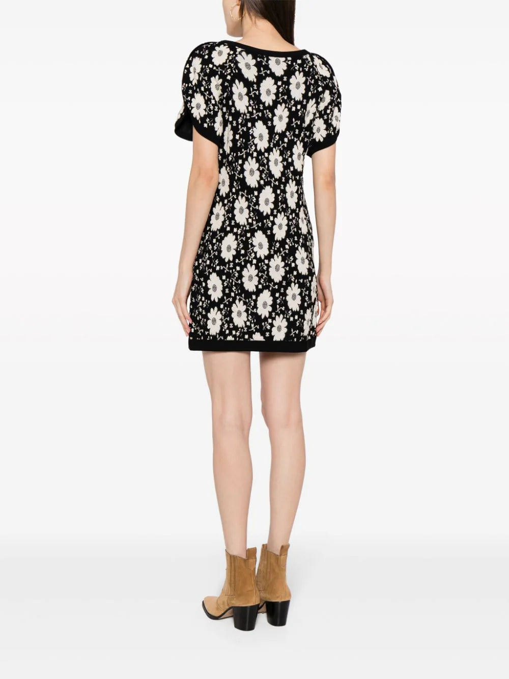 Floral-print Knitted Minidress