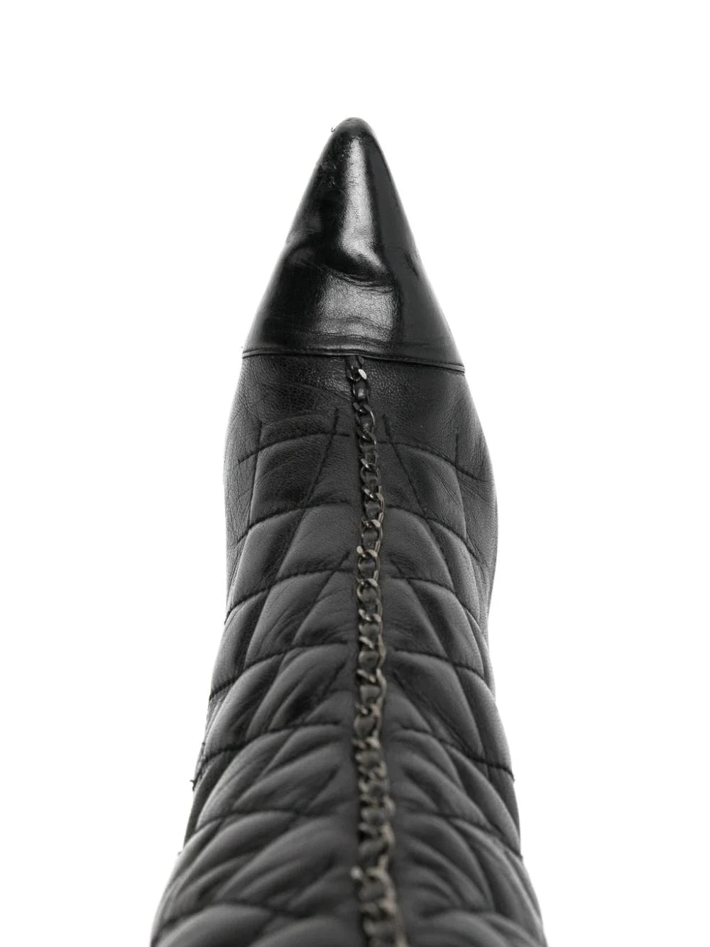 Diamond-quilted Chain Boots