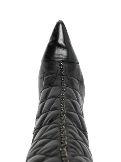 Diamond-quilted Chain Boots