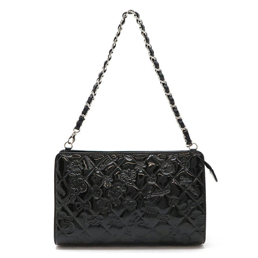 Chanel Enamel Icon Symbol Charm 2way Shoulder Handbag A37156