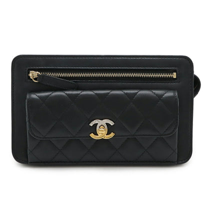 Chanel Matelasse Lambskin Clutch Bag