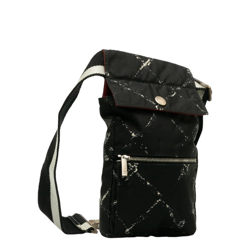 Chanel Travel Line Body Bag Western Bag Black Nylon Lady Chanel