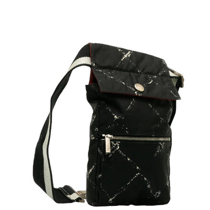 Chanel Travel Line Body Bag Western Bag Black Nylon Lady Chanel
