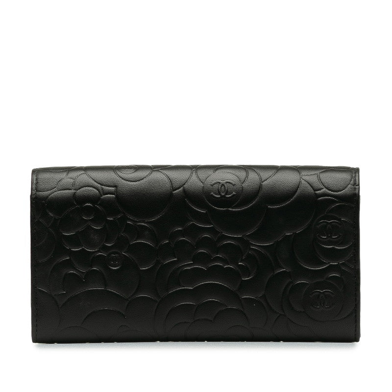 CHANEL CAMERIA COCOMARK Long Wallet Black   CHANEL