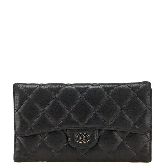 Chanel Coco Mark Matelasse Lambskin Long Wallet