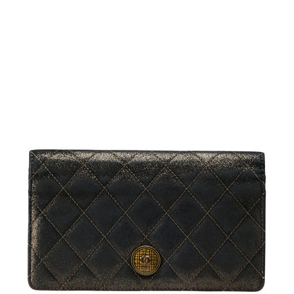 Chanel Coco Mark Matelasse Leather Long Wallet