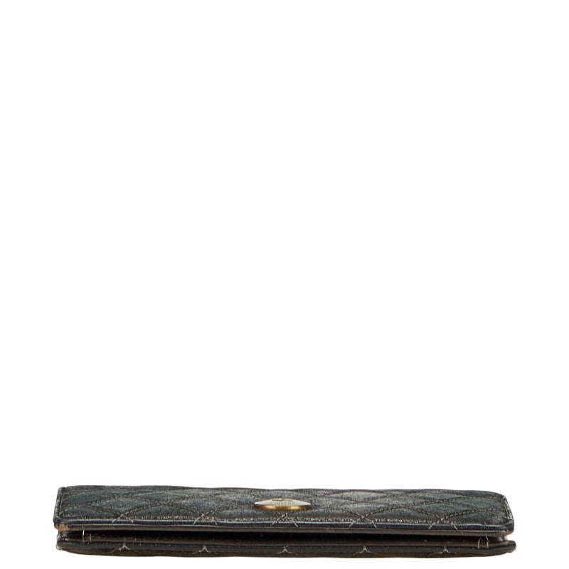 Chanel Coco Mark Matelasse Leather Long Wallet