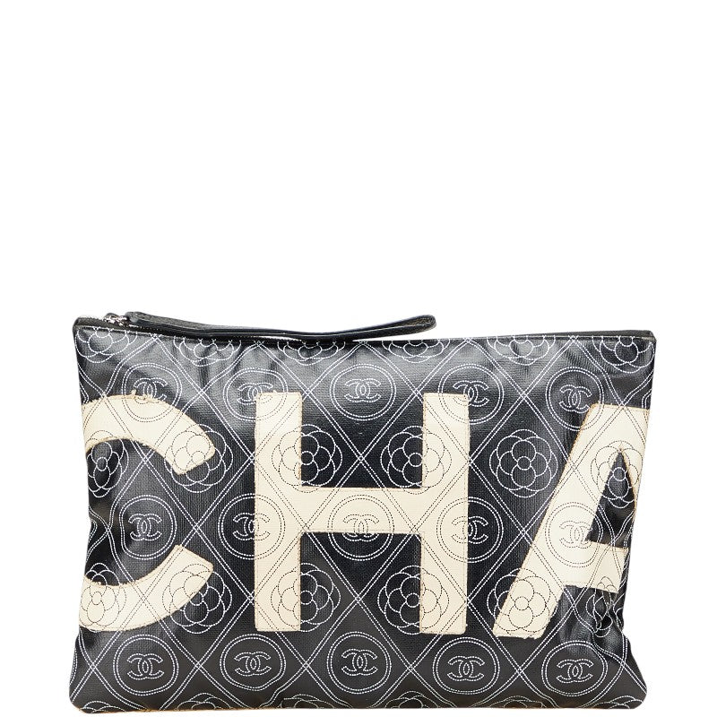Chanel Coco Mark Camellia PVC Clutch Bag
