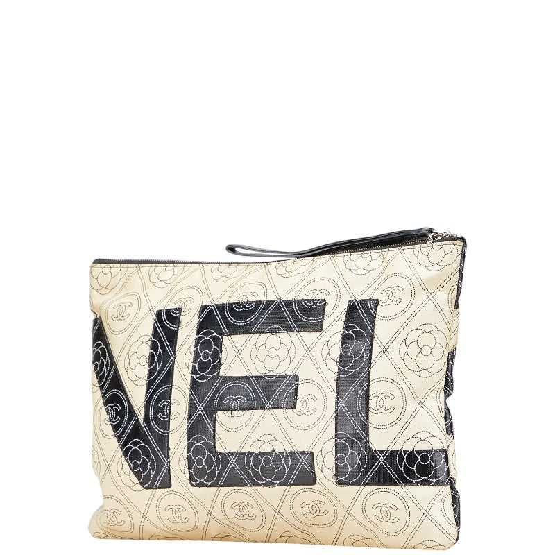 Chanel Coco Mark Camellia PVC Clutch Bag