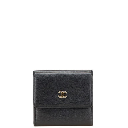 Chanel Coco Mark Trifold Wallet Leather Wallet