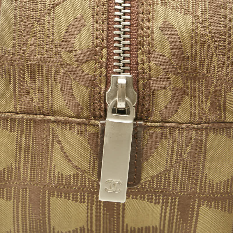Chanel New Travel Line Mini Boston Bag Canvas Handbag in Good condition
