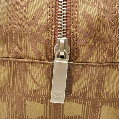 Chanel New Travel Line Mini Boston Bag Canvas Handbag in Good condition