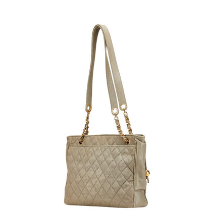 Chanel Coco Mark Matelassé Canvas Leather Tote Bag