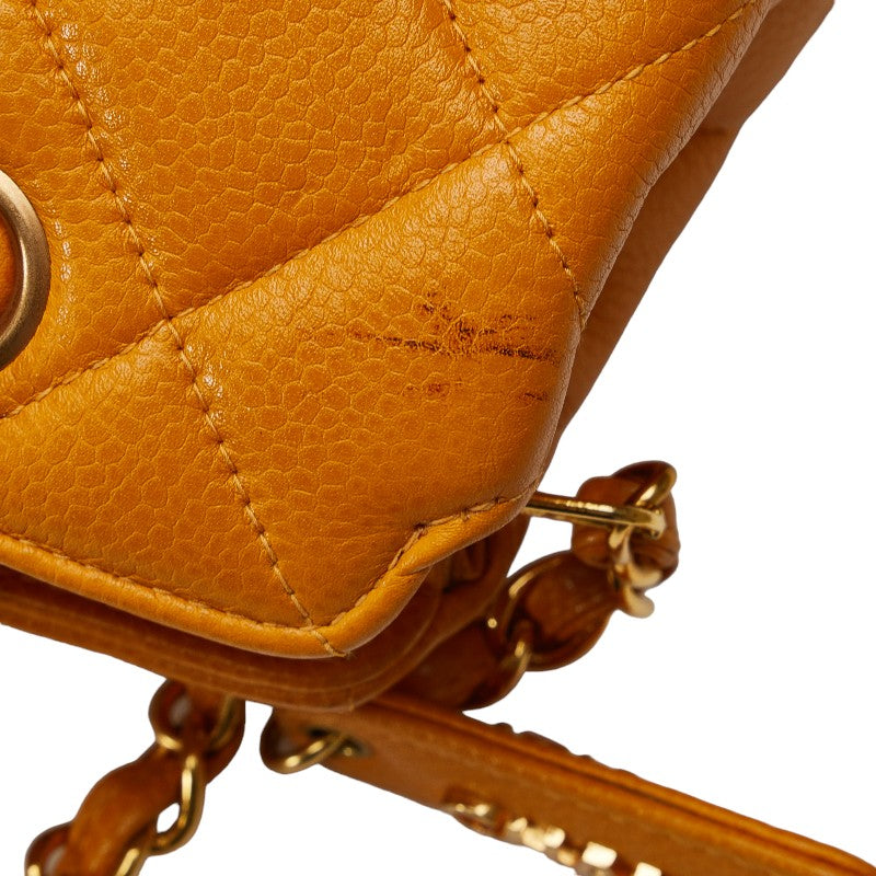 Chanel Quilted Caviar Chain Shoulder Bag Leather Shoulder Bag in Good condition