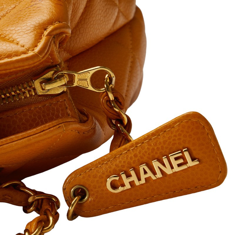 Chanel Quilted Caviar Chain Shoulder Bag Leather Shoulder Bag in Good condition